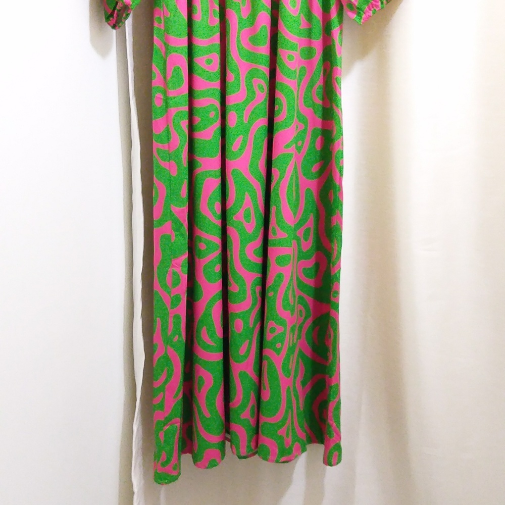 Oversized Silky Bold Patterned Maxi Dress - Size Small / 6 - NWT - Picture 2 of 10